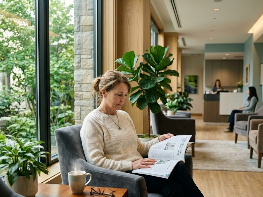 Fast wellness websites build patient trust- serene clinic environment reflecting high-performance custom website for therapists